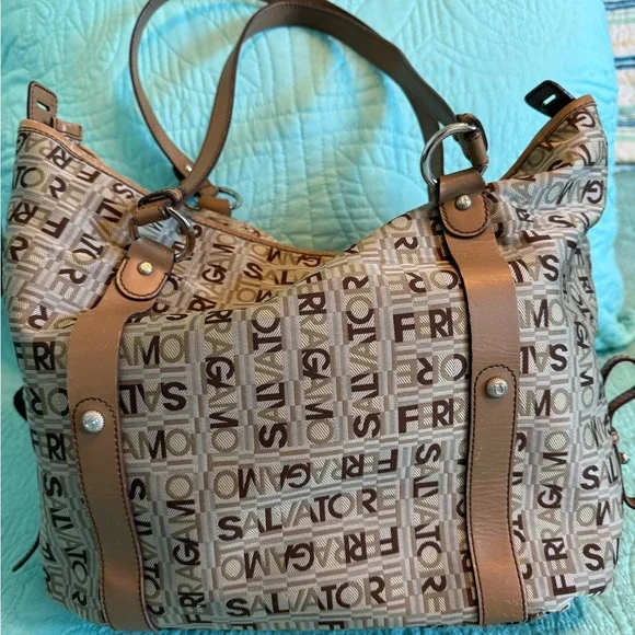 EUC Salvatore Ferragamo Brown Monogram Women's Bag - Picture 2 of 12